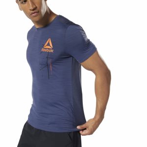 Koszulki Męskie Reebok Workout Ready ACTIVCHILL Graphic Granatowe PL 21QGYHX